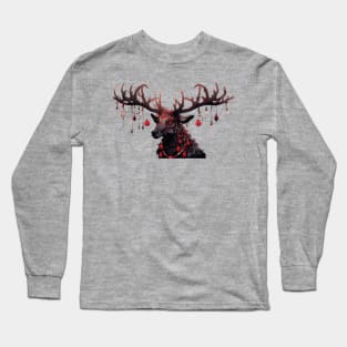 Horror Christmas Reindeer Long Sleeve T-Shirt